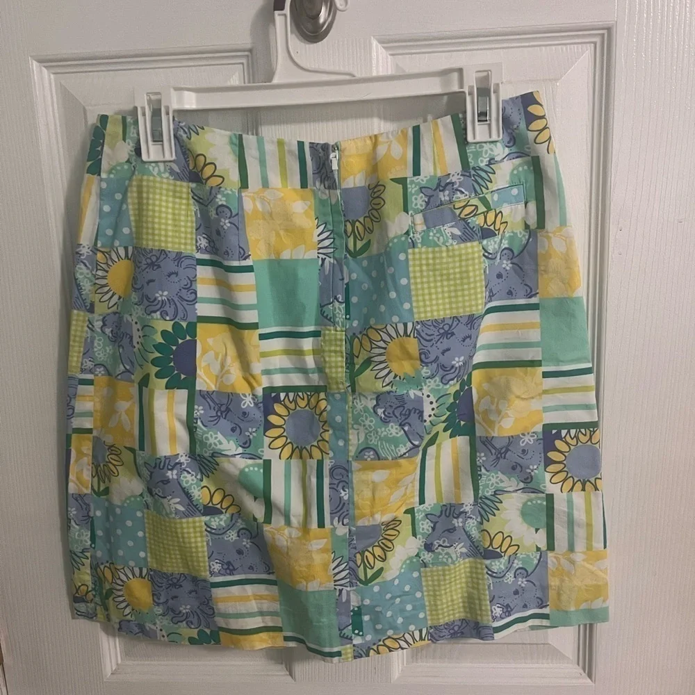 Vintage Lilly Pulitzer Zoo Trophy Patch Print Mini Skirt Size 8